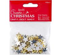 Create Christmas Star Gems Sequins, 100 Pieces Gold, Star Table Sprinkles Confetti, Crafts, Glitter Confetti Sequins Star, Table Decoration For Christmas, Winter Wedding Birthday Party