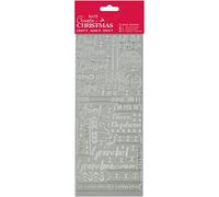 Papermania Create Christmas Outline Stickers, Contemporary Christmas Silver, Single Sheet, Ideal for Card Making, Craft Projects & Scrapbook Stickers