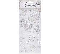 Papermania Gemstone Butterflies Stickers, Silver