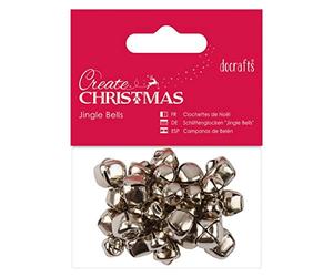 Papermania Jingle Bell Embellishments, Silver, One Size