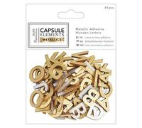 Papermania Metallic Adhesive Wooden Letters - 81 Pieces