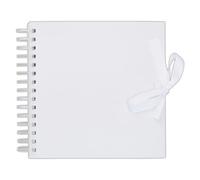 Papermania Scrapbook, White, 8 x 8", 40 Sheets, Create Your own Photo Album, Decorate with Scrapbook Accessories, Book for Home Memories, Add Photo Paper, Scrapbook Stickers & Scrapbooking Supplies