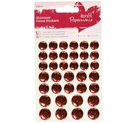Papermania Shimmer Dome Stickers - Red - 36 Pieces