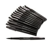 Papermate Black Flair Fibre Tip Pens 0.8mm Line Pen (6)