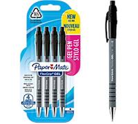 Papermate FlexGrip 2108209 Retractable Gel Pen Black 0.7 mm Medium Bullet Non Refillable Pack of 4