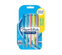 Papermate Flexgrip Retractable Ball Pen Pastel Blue Ink Pack of 5 (2162277)