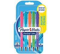 Papermate FlexGrip Ultra Ballpoint Pen Black 0.5 mm Fine Ballpoint Non Refillable Pack of 5