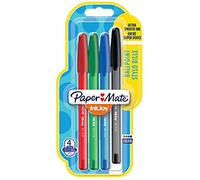 Paper Mate InkJoy 100ST Ballpoint Pens | Medium Point (1.0mm) | RedGreenBlue & Black | 4 Count