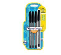 Papermate InkJoy 100 Cap 1.0 mm Medium Tip Capped Ball Pen - Black (Pack of 4)