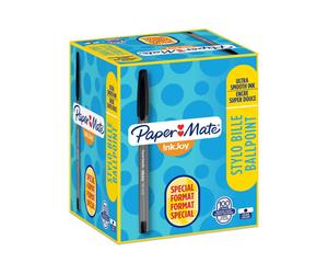Papermate Inkjoy Black Stick Ballpoint Pen Medium Capped 100 Pack (S0977410)