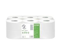 Papernet Bio Tech - Toilet Paper 407568, 1 Pack Of 12 Pure Cellulose Rolls 149,85 M Each, Naturally Fights Pathogenic Bacteria, 2 Ply, 450 Tear 9,5X37 Cm
