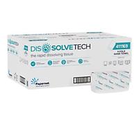 Papernet Dissolve Tech Paper Hand Towels V-fold White 2 Ply 403831 210 Sheets Pack of 15