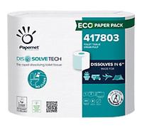 Papernet Dissolve Tech Toilet Paper 1 Ply White Pack of 4 of 850 Sheets