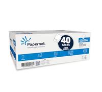 Papernet - Interfolded Toilet Paper 420296, Made of Pure Cellulose, Two Ply, 8.560 Services, 214 Services per Clip, Service Dimensions 21x9.8cm
