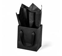 Papertide Small Gift Bags for Life‘s Little Treasures - 20 Pack 10.1x6.9x11.4cm Black Paper Bags with Tissue, Reusable & Sturdy for Jewelry, Candles, Party Favors, Birthdays & Thank You Gifts
