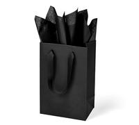 Papertide Small Gift Bags for Life‘s Little Treasures - 20 Pack 13.3x8.2x20.3cm Black Paper Bags with Tissue, Reusable & Sturdy for Jewelry, Candles, Party Favors, Birthdays & Thank You Gifts