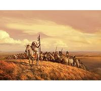 Papery Children's Puzzle, 1000 Pieces, Indian Riding On A Hill, Personalised Puzzle, 70x50cm