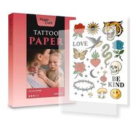 PapezCutz Inkjet Tattoo Paper for Temporary Tattoos, A4 Transfer Paper, Waterproof & Customizable - 2 Sets, for Inkjet Printers