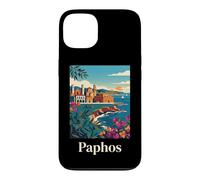 Paphos Cyprus Mediterranean Coast Retro Travel Design Case for iPhone 13
