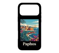 Paphos Cyprus Mediterranean Coast Retro Travel Design Case for iPhone 17 Pro Max