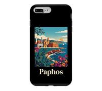 Paphos Cyprus Mediterranean Coast Retro Travel Design Case for iPhone 7 Plus/8 Plus