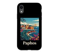 Paphos Cyprus Mediterranean Coast Retro Travel Design Case for iPhone XR