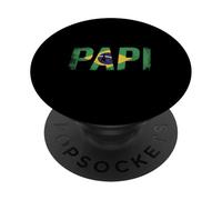 Papi Brazil Flag Vintage Brazil Flag Papi Brazil PopSockets Adhesive PopGrip