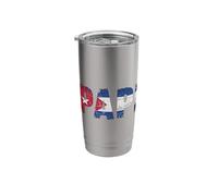Papi Cuba Flag Vintage Distressed Graphic Cuba Papi Stainless Steel Insulated Tumbler