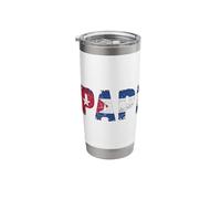 Papi Cuba Flag Vintage Distressed Graphic Cuba Papi Stainless Steel Insulated Tumbler