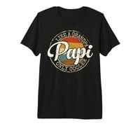 Papi Like A Grandpa Only Cooler Vintage Stamp Father Day Dad Premium T-Shirt