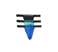 Papi Men's 3-Pack Premium Fashion Cotton Active Stretch Thong, Black/Cobalt/Blue, XL