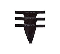 Papi Men's 3-Pack Premium Fashion Cotton Active Stretch Thong, Black, S