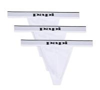 papi Men's 3-Pack Cotton Stretch Thong Underwear, White, M (Pack of 3)