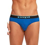 Papi Men's 3-Pack Premium Performance Cotton Stretch Brief, Black/Cobalt/Blue, Large