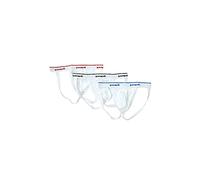 Papi Men's Premium Cheeky Butt-Flaunting Cotton Jock Strap, Underwear, White, Large (Pack of 3)