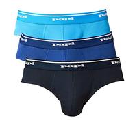 Papi Mens Cotton Low Briefs - Pack of 3, Light Blue/Coba, S