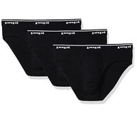 Papi Men's Cotton Low Rise Brief Pack of 3 Underwear, Black/Black/Black, S