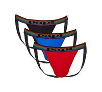 Papi Men's Men's 3pk Jock Straps Underwear, Lychee/Prince Blue/Black, L UK
