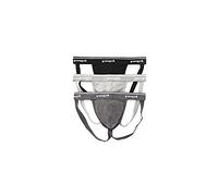 Papi Men's Premium Cheeky Butt-flaunting Cotton Jock Strap, Underwear, Pack of 3, Black/Charcoal/, M UK