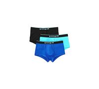 Papi Men's Stylish Brazilian Solid and Print Trunks (3-Pack of Men's Underwear), Black/Cobalt/Blue, Medium