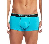 Papi Men's Stylish Brazilian Solid and Print Trunks (3-Pack Underwear), Black/Turquoise, Medium (Pack of 3)