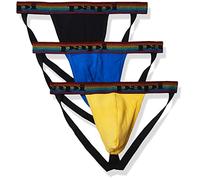 Papi Men's Umpa036 Thong Underwear, Prince Blue/Mimosa Yellow/Black, L (Pack of 3)