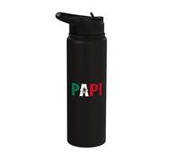 PAPI Mexican Flag Mexico Proud Father's Day Patriotic Pride Stainless Steel Insulated Water Bottle