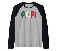 Papi Mexico Flag Vintage Distressed Mexico Flag Papi Raglan Baseball Tee