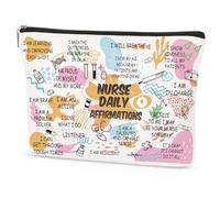 Papiailove Nurse Makeup Bag Gifts for Women Nurse Daily Affirmations LPN RN Gifts for Nurses Practitioner, Nurses Week/Day Gifts, Nursing School Graduate Birthday Appreciation Gifts, nurse daily