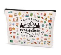 Papiailove Traveler Gift, Travel Souvenir, Travel Makeup Bag for Women, Travel Accessories Cosmetic Toiletry Bag, World Travel Gift, Traveler Gift