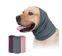 PAPIAMEN Dog Calming Hoodie Head Wrap,No Shake Anxiety Relief Quiet Thunder Vest for Dogs,Ear Protection Head Muffs for Grooming,Pet Covers for Fireworks,Vet Visits,Bathing,Grey Blue,M