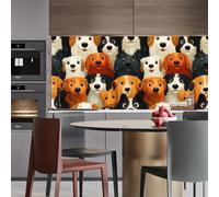 Papier peint adhesif 3D 44 X300Lcm Chien Mignon Papier peint autocollant Décor panoramique en Relief, idéal Pour Donner du Volume à un mur uni sans percer Z263859