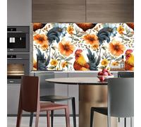 Papier peint adhesif 3D 44 X300Lcm Fleur De Coq Papier peint autocollant Décor panoramique en Relief, idéal Pour Donner du Volume à un mur uni sans percer Z263678