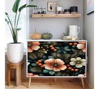 Papier peint adhesif 44 X500Lcm Feuilles Et Fleurs Vertes Rétro Papier peint fleuri Revêtement autocollant au Style Naturel, idéal Pour Chambre Adulte ou Espace détente Z263851